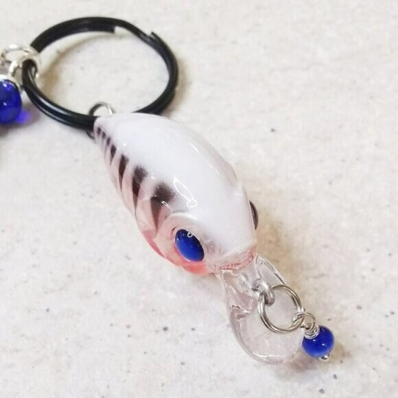 Orange + Blue! Fishing Lure Key Chain - Angler Dad Key Ring! Choose His Name! - Picture 8 of 12